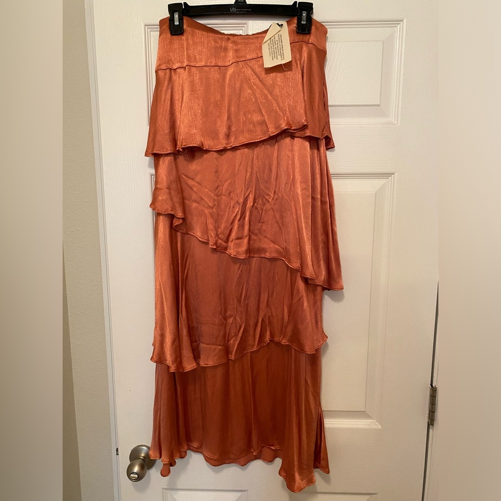 Anthropologie satin maxi skirt, new with tags size 10